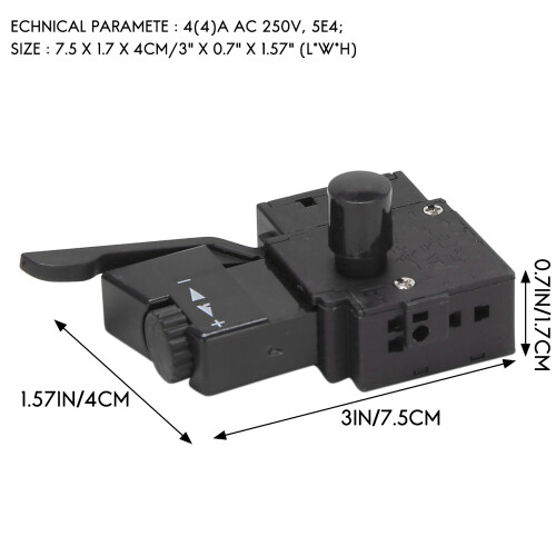 FA2-6/1BEK SPST Lock  Power Tool Trigger Button  Black 2