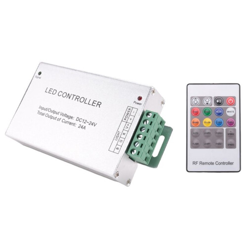 3X LED Controller 12-24V Low Pressure RF Colorful 20-Key Remote Control RGB Light Bar Dimming Controller 2