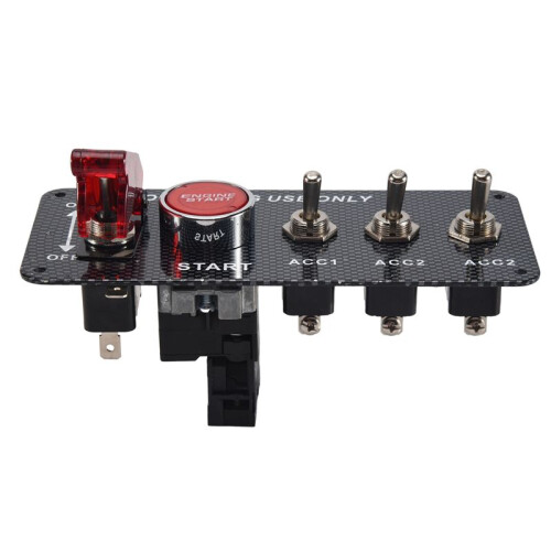12V Car Ignition  Engine Start Push Button 3 Toggle Racing Panel 2