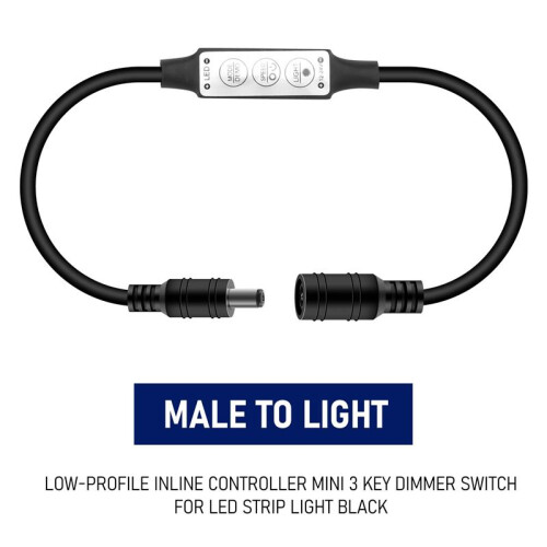 Low-Profile Inline Controller  3 Variateurs De Clé Pour Bande Led Noire 2