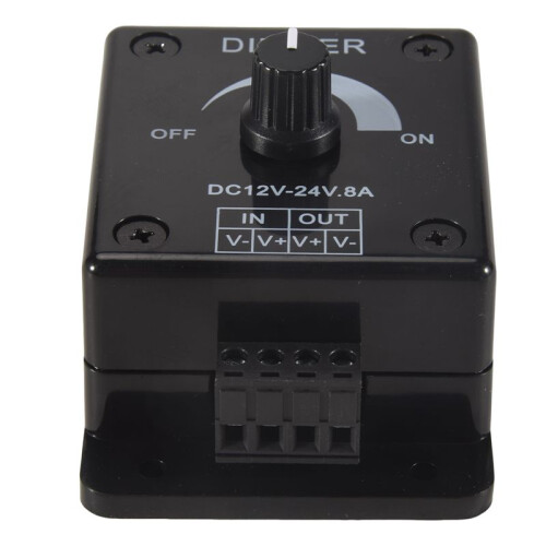 Black LED Dimmer   12V 24V 8A Adjustable Brightness Lamp Bulb Strip Driver Single Color Light Power Supply Controller 2