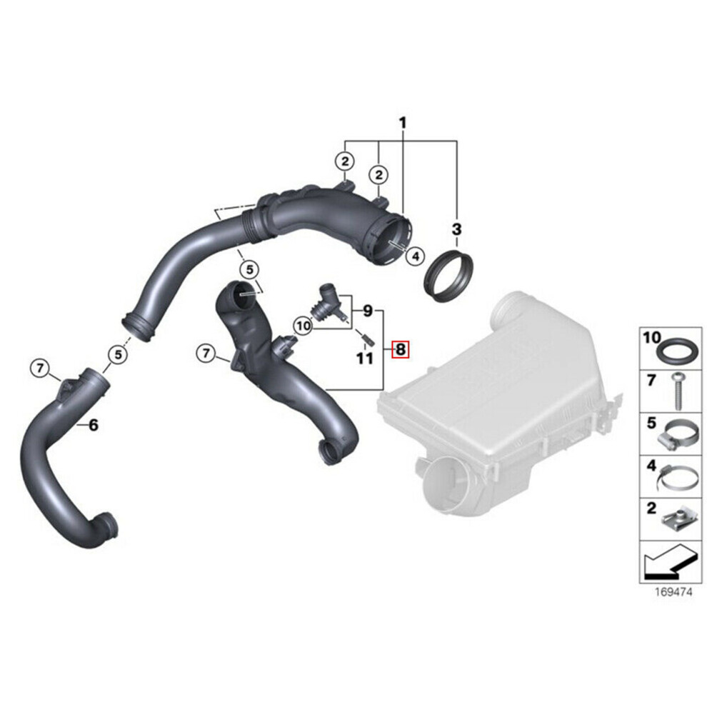 13717571348 Engine Air Intake Hose Tube Suit For 740I 740Li X6 35Ix Black 6034232380757