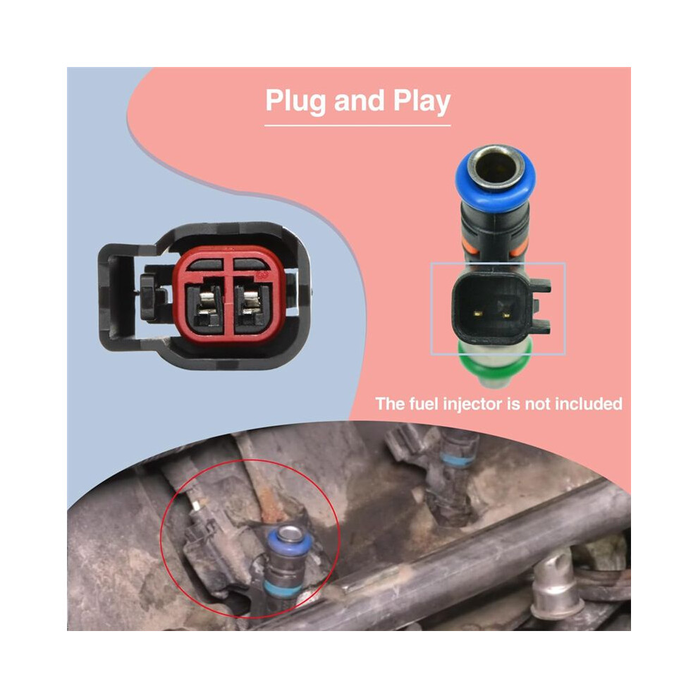 Ev6 Ev14 Fuel Injector Connector Pigtail Wire Harness For Suburban Mustang Mks 5013995Aa ,8Pcs 6033054734601