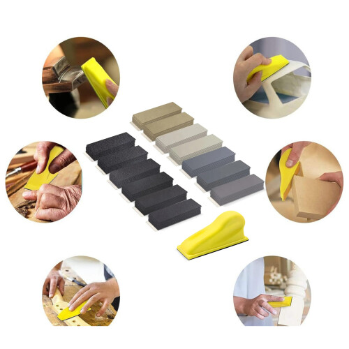 Ensemble de papier bloc de ponçage haute densité, 131 pièces, 2
