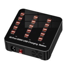 30-Port Type-C Charger USB Multi-Port Socket 200W High-Power Desktop Charging Station with Fan
