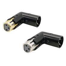 2 Stück Audio-Adapterstecker, 3-Poliger XLR-Winkeladapter, Verstellbar, Stecker auf Buchse, Rechtwinkliger XLR-Adapter (XLR 90-Grad-Adapter)