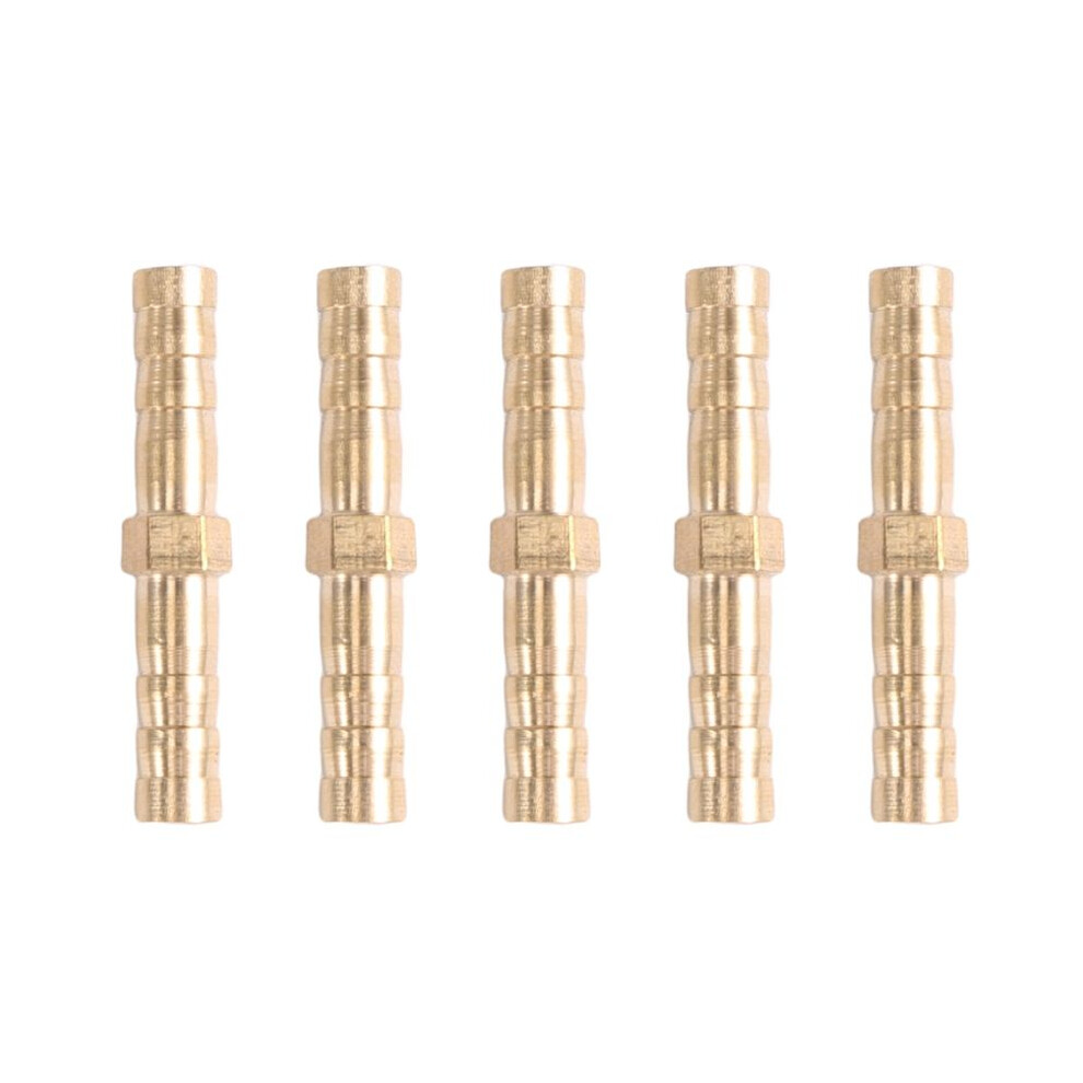 5 Pcs Gold Tone Brass Straight Hose Connector Joiner 4712426494139