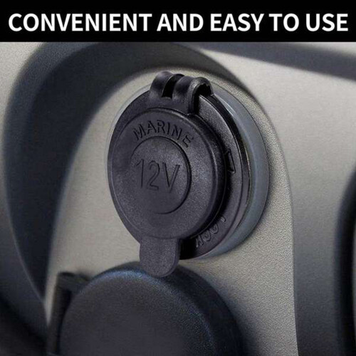 5Pcs 12V Power Waterproof Socket Car Cigarette- Lighter Socket Cigarette- Lighter Adapter for Marine ATV RV Motorcycle 2