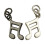 Pendentif élégant en forme de Note de musique, breloque-Bronze 2
