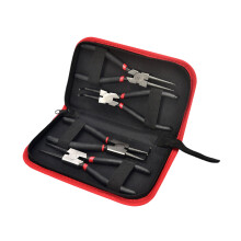 Pince à circlips polyvalente en acier au-Poignée rouge et noire