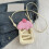 Sac à main en cuir pour téléphone portable, sac à-Rose 5
