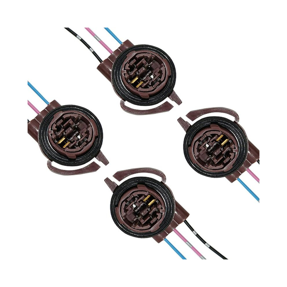 4Pcs 3157 Pre-Wired Harness Sockets, Car Led Bulbs Socket Adapters, Bulb Pigtail Socket Plug Connectors 6034054758154