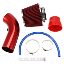 Automobile Red 76mm Refitted Winter Mushroom Air Filter Intake Pipe Filter High Flow Air Filter Aluminum Pipe Kit