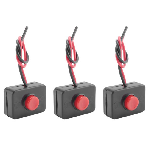 3X  12V2A Adhesive Base Push Button Momentarily Action Wired  for Automobiles