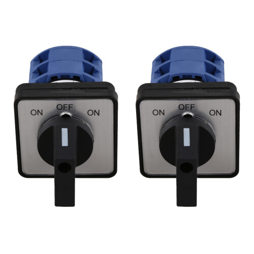 2X AC660V 25A 2-Pole 3-Position Momentary Plastic Rotary Changeover  +Black
