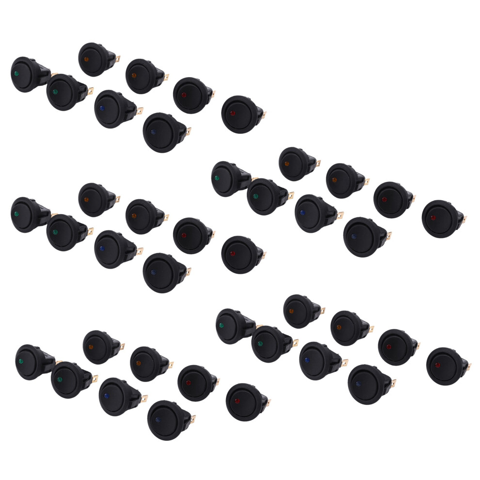 40Pcs Led Dot 12V Car Auto Boat Round Rocker /Off Toggle Spst Light 4712729018179