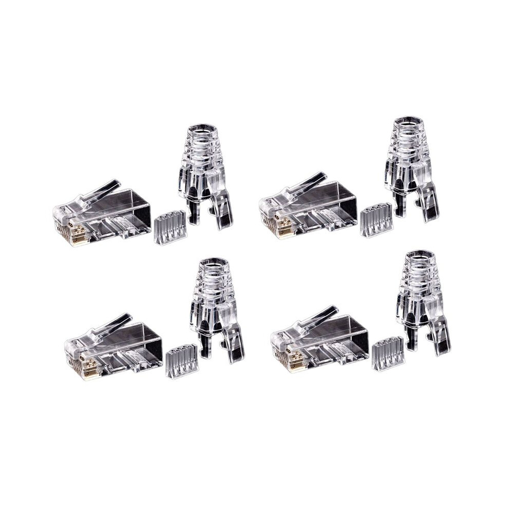 200Pcs Cat6 Rj45 Connector Utp Cable Ethernet Jack 8P8c Network Cat 6 Modular Plugs With 6.5Mm Rj45 Caps 6032183850046
