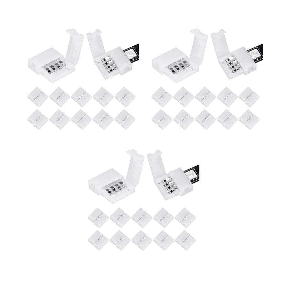 150Packs 4-Pin Rgb Led Strip Connectors 10Mm Led Strip Gapless Solderless Adapter Terminal Extension Light 4711474584397