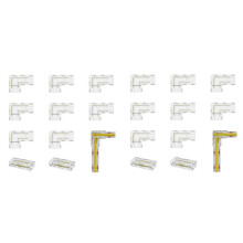 8mm Connector 16Pc L-Shaped/Corner Connector,4Pc Gapless Connectors for COB LED Strip Lights,NOT for 10mm Tape Lights