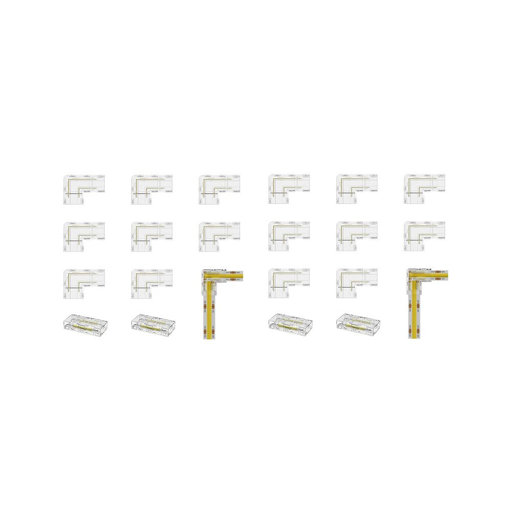 8Mm Connector 16Pc L-Shaped/Corner Connector,4Pc Gapless Connectors For Cob Led Strip Lights,Not For 10Mm Tape Lights 6032166717960