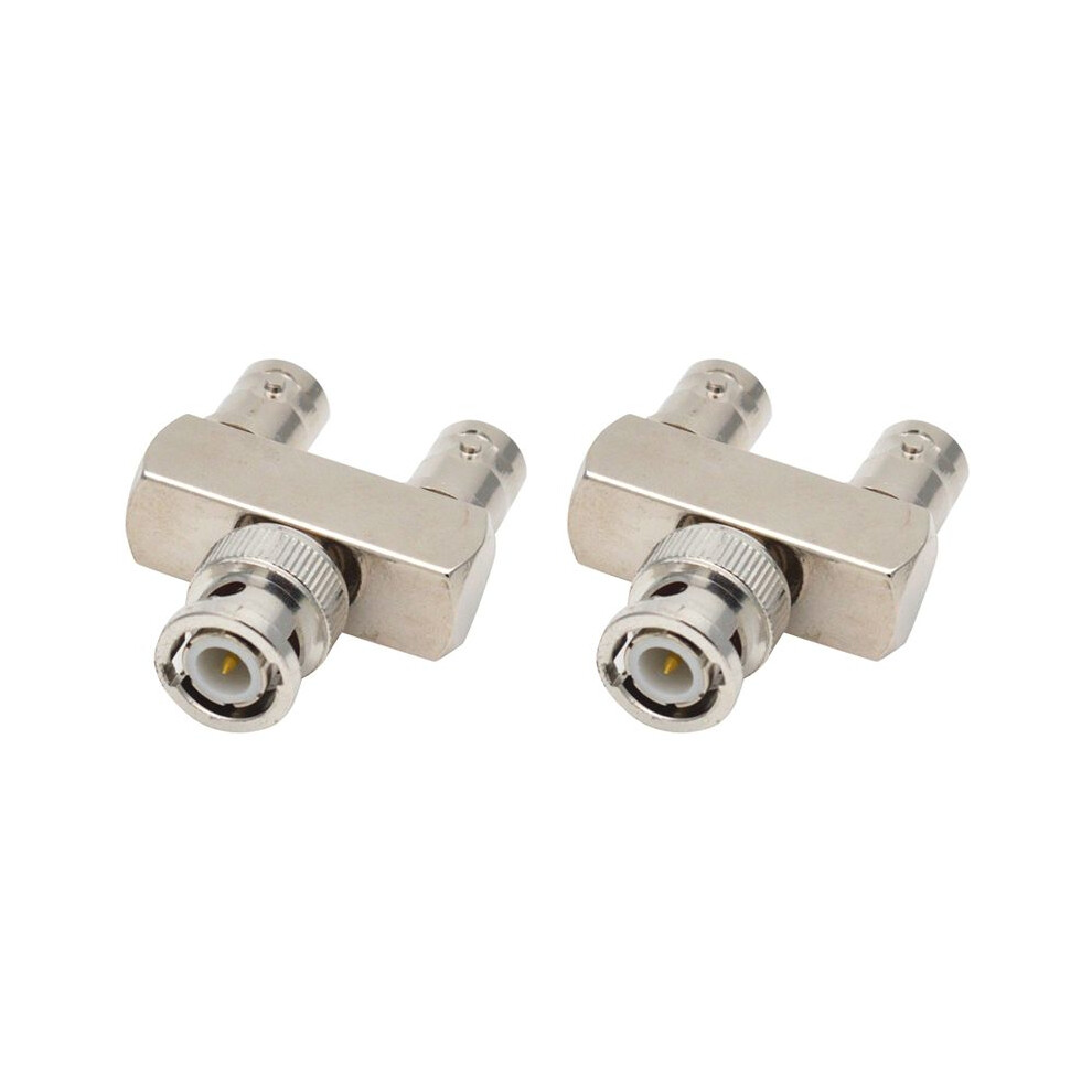 2X Pure Copper Connector Bnc Three-Way One Male To Two Female Y-Type Bnc Male To Female Bnc-Jkk Rf Adapter 6032033447013