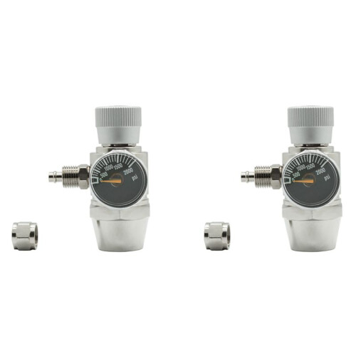 2X Akvarium CO2-Regulator 2000psi Tryckmätare för 6 mm Sugrör 5/8-18UNF
