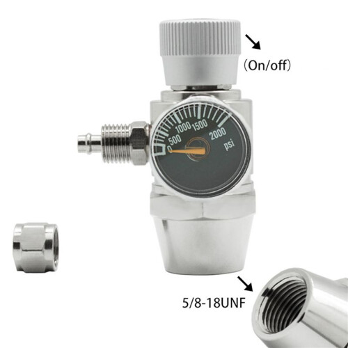 2X Akvarium CO2-Regulator 2000psi Tryckmätare för 6 mm Sugrör 5/8-18UNF 1