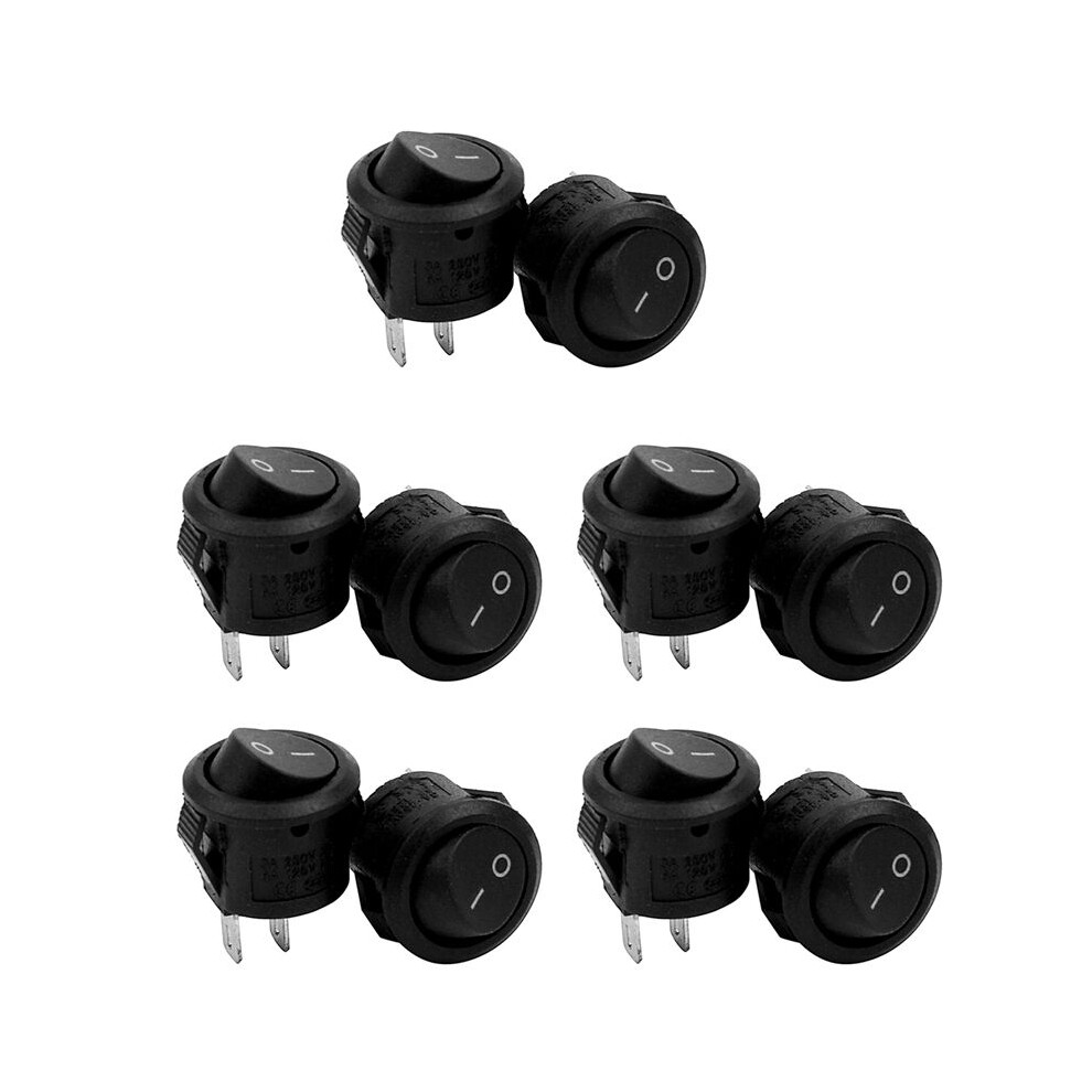10X /Off Self Latching Press Buttons Rocker Toggle For Car Auto Boat Black 6032161693290