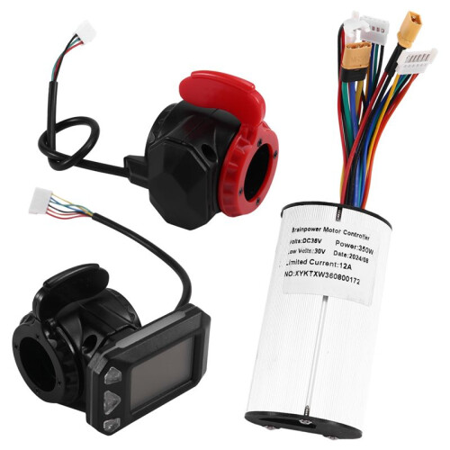 2X 36V 350W Folding Scooter Controller Kit Electric Scooter Controller LCD Display Brake Accelerator Throttle Set(36V) 1
