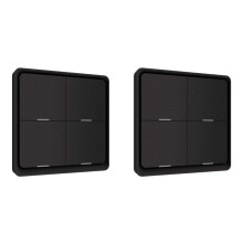 2X 4 Gang for Tuya ZigBee Wireless 12 Scene , Push Button Controller Battery Powered Automation Scenario, Black