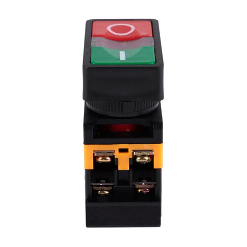 4X AC 220V Yellow Light -OFF START STOP Momentary Push Button  1 NO 1 NC 1