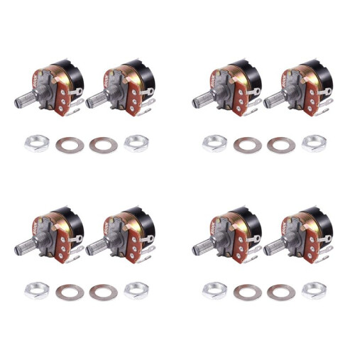 8Pcs 500K Ohm Single Linear Taper Potentiometer mit ein / Aus-Schalter