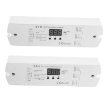 2X AC100V - 240V 288W 2-Kanaals Triac DMX LED-Dimmer, Dual Channel-Uitgang Silicium DMX512 Led-Controller Digitaal Display S1-D