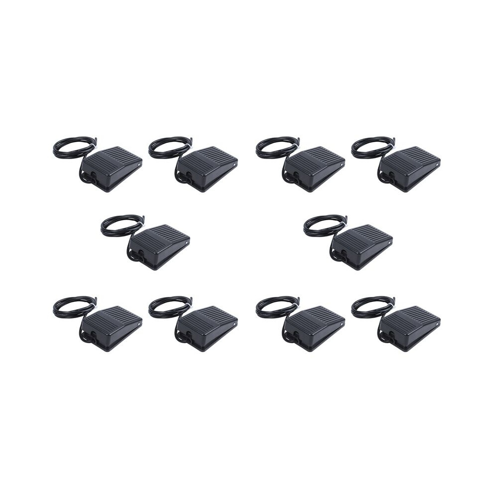 10X Ac 250V 10A Spdt No Nc Antislip Plastic Momentary Power Foot Pedal Black 4712456742521