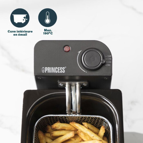 Princess Fritteuse 3l 182727 Edelstahl. Schwarz 1
