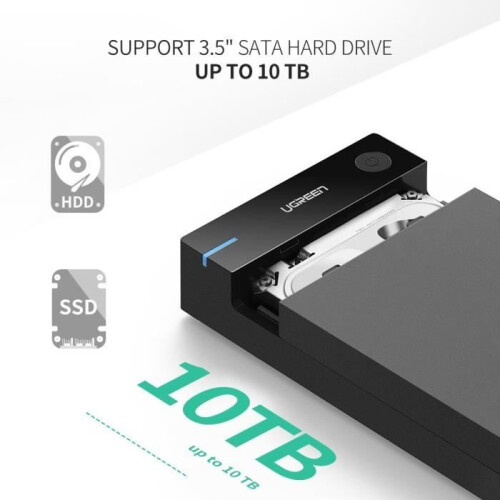 Ugreen Festplattenschacht SATA 3.5 - Schwarz 1