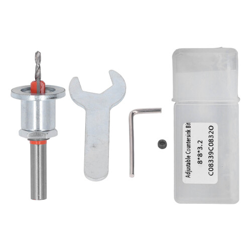 Adjustable Timber Countersink Drill Bit Set, Alloy Steel, 8mm 2