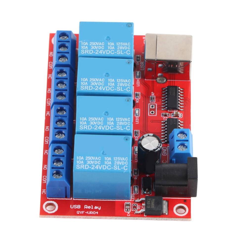 4 Channel Usb Relay Module 24V, 10A Dc/Ac Control For Embedded Systems 4941370298054