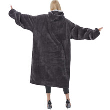 Tragbarer Decken-Hoodie für ultimative Gemütlichkeit, weiche, flauschige, übergroße Sherpa-Fleece-Pulloverdecke mit großen Vordertaschen,