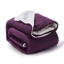 Elegant Reversible Sherpa Fleece Blanket, Thick Warm Blanket for Cozy Moments, Super Warm and Cozy for Year-round Comfort, 130 x 150 cm, Purple