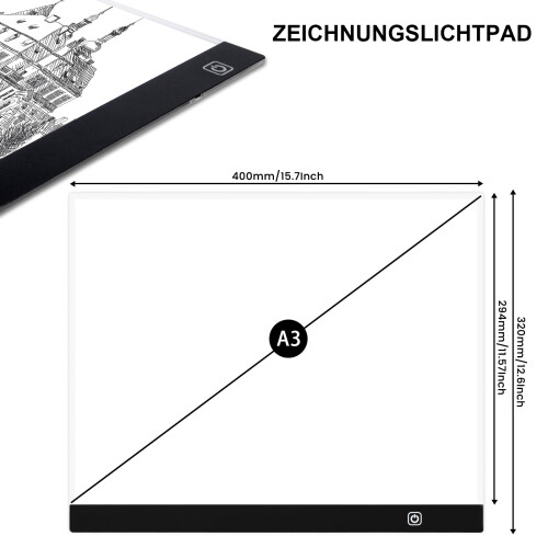 Φωτιστικό Artcraft Tracing Light Pad, Φωτιστικό LED Tracing Box με Άπειρη Ρύθμιση, Φορητό και Εύκολο 1