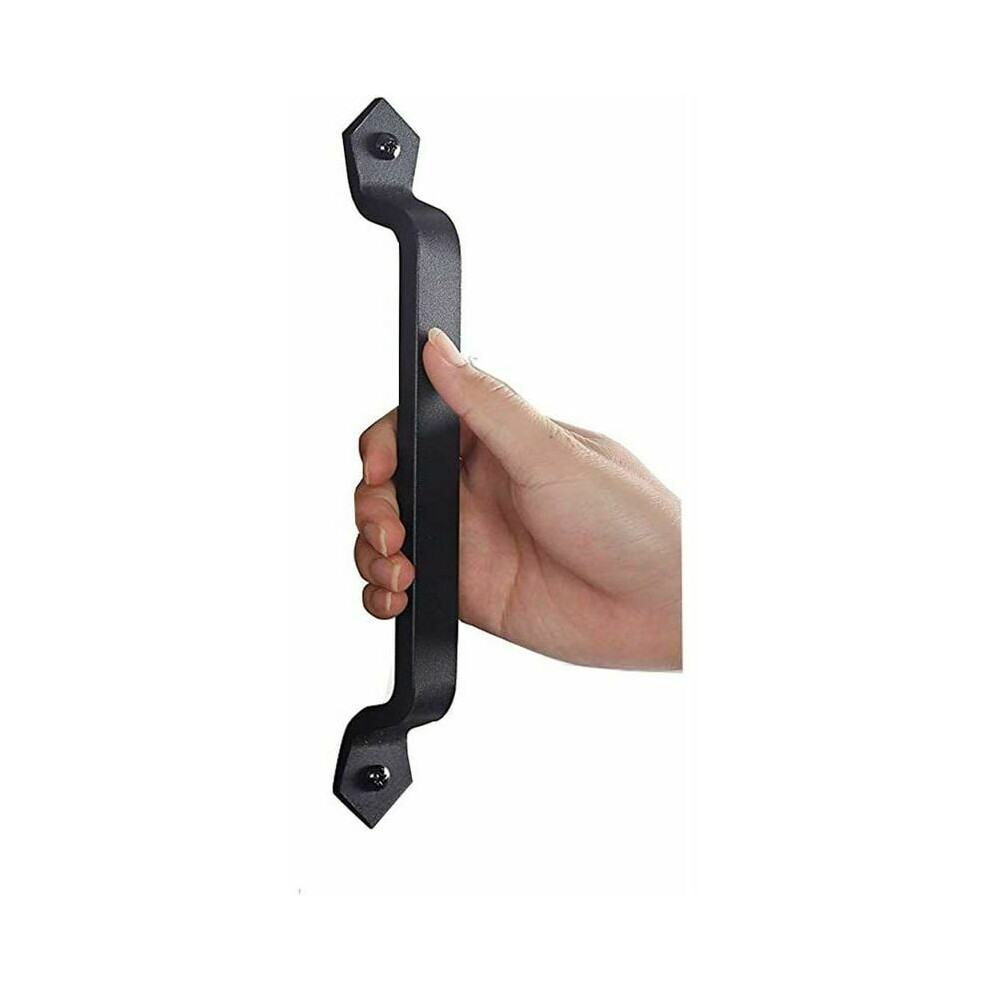 Door Pull Handle For Barn Gate, Modern Matte Black Powder Coat Solid Cast Iron Feel Long Door Pull, Easy To Grip Handle For Sliding Barn Door Cabinet 9405630001471