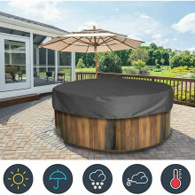 Capa portátil para banheira de hidromassagem redonda, resistente às intempéries e com proteção UV, capa impermeável para piscina externa com
