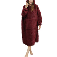 Manta con capucha extragrande, ponible con mangas largas y bolsillo espacioso, suave tejido Sherpa para una máxima comodidad, ideal para el hogar y