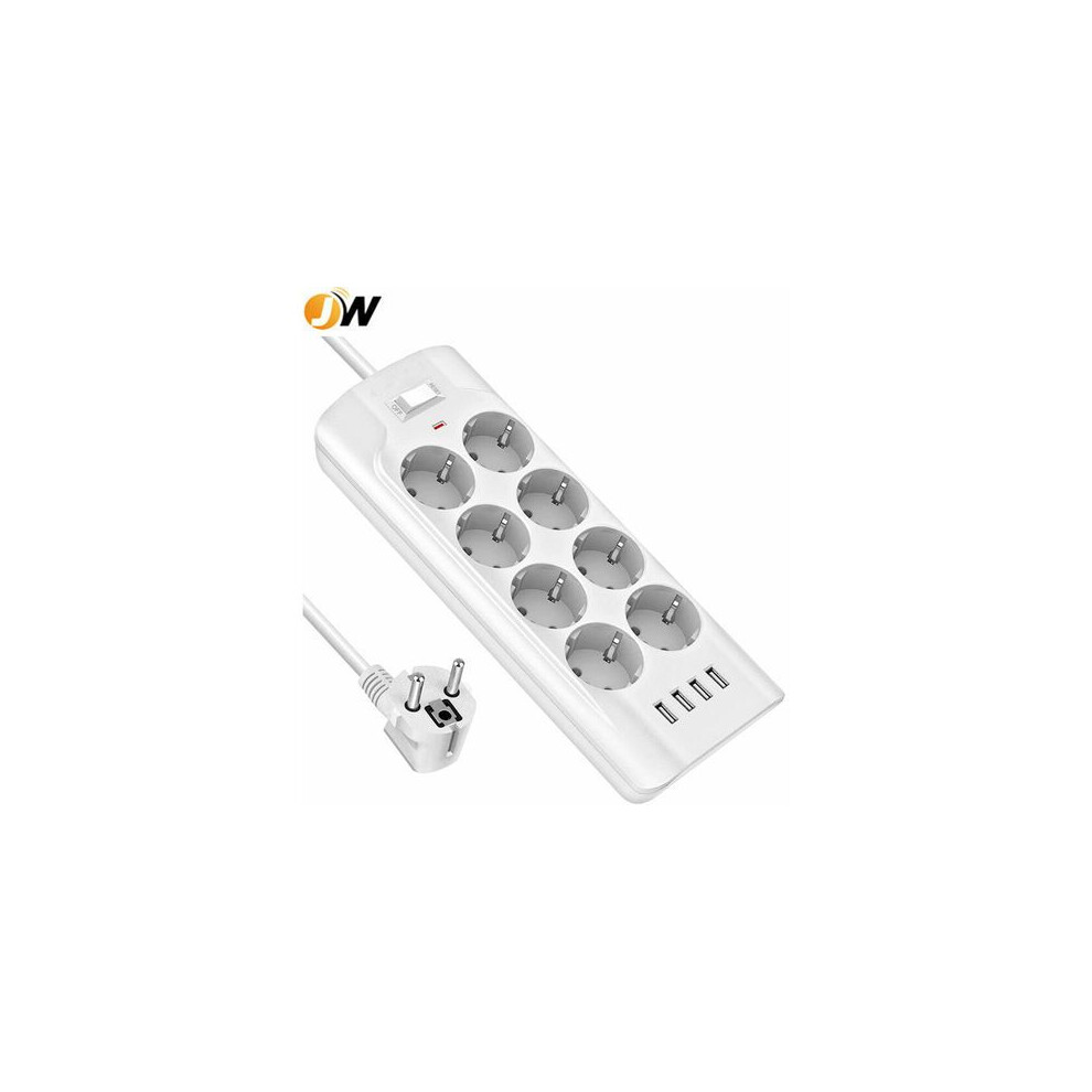 Power Strip With Wide Spacing Outlets, Ideal For Multiple Device Management In Home Office Settings, Black, Offers Fire-Resistance & Supports 9358999324036