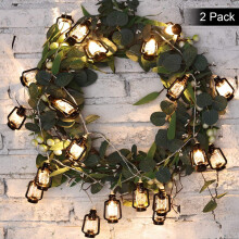 Indoor Outdoor Decor Lantern String Lights, Warm White Light Vintage Design, Easy To Use And Battery Operated, Creates Fairy Light Effect With