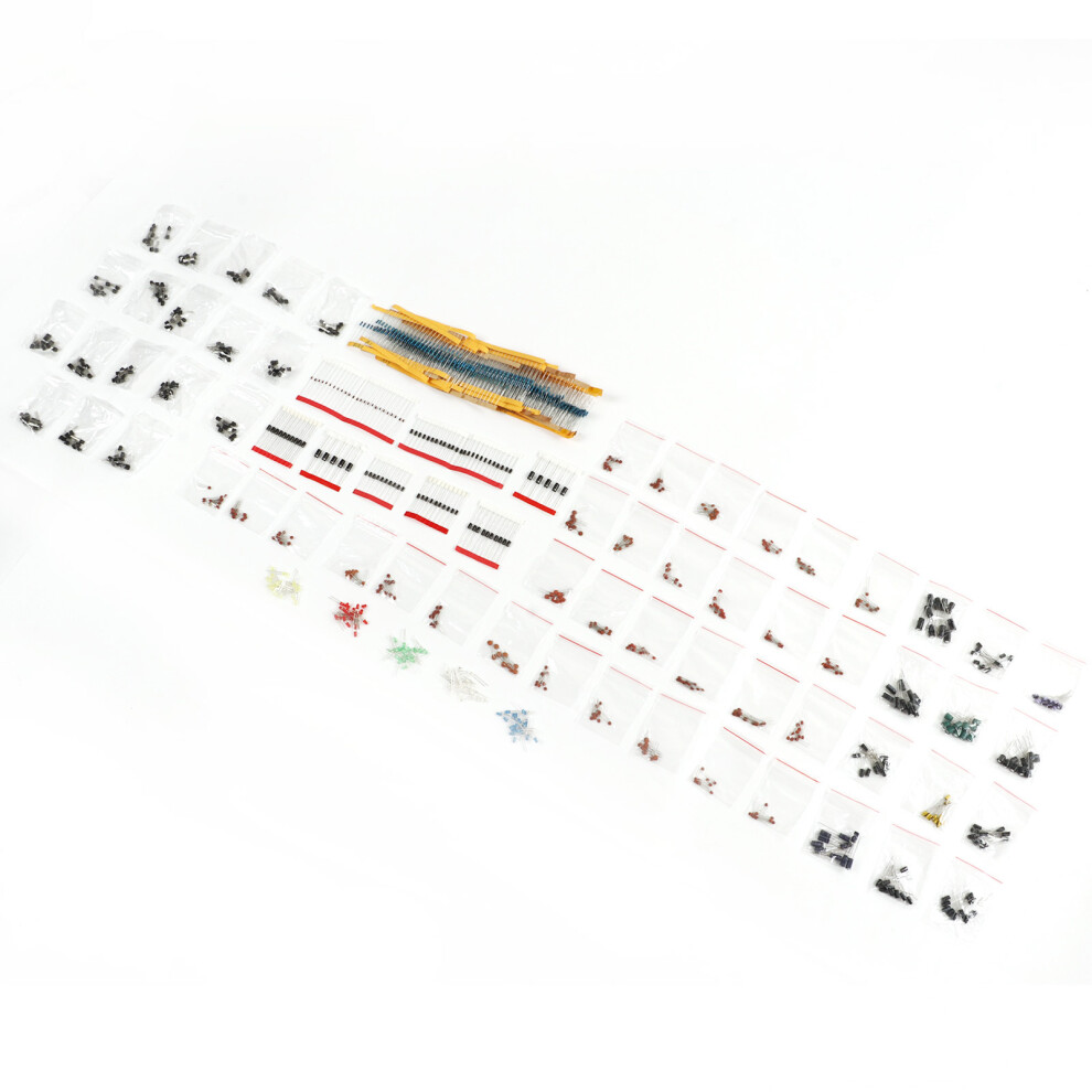 Electronic Components Kit: Resistors, Capacitors, Diodes, Leds, Transistors 5051370302435