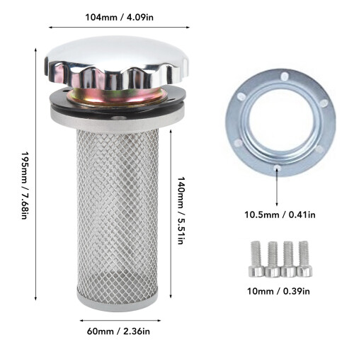 Edelstahl-Kraftstofftank- Luftfilter, 270cm², 0,105mm 1