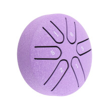 Worry-Free Mini Handpan Drum 6 Notes Purple Percussion with Drumstick