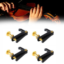 4 Stück Violin-Feinjustierer Metall 1/2 Größe Einstellbare Saitenregler Schwarz Gold